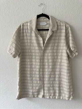 Topman Striped Short-Sleeve Button-Down Shirt